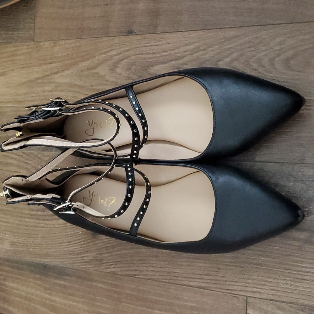 Black Rhinstone Flats